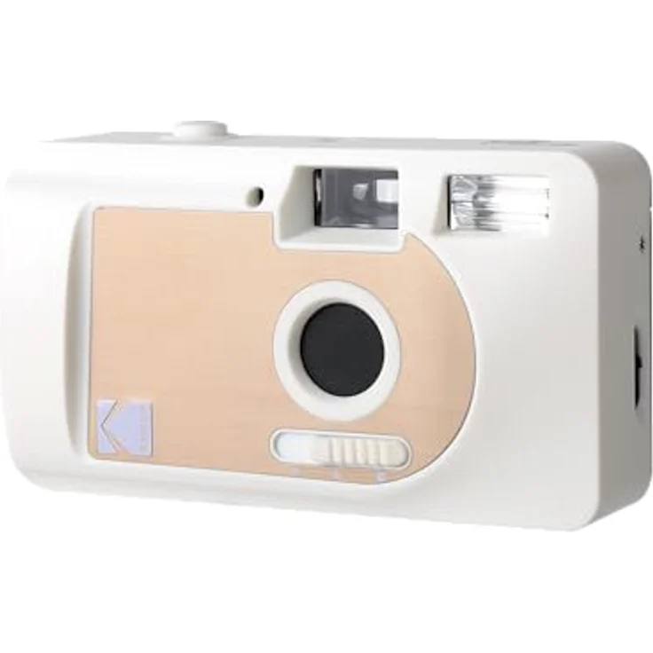 Kodak 490332 S-88, motorisierte 35 mm Filmkamera mit Selbstaufwicklungsfunktion, Weiß und Gold – Bild 3