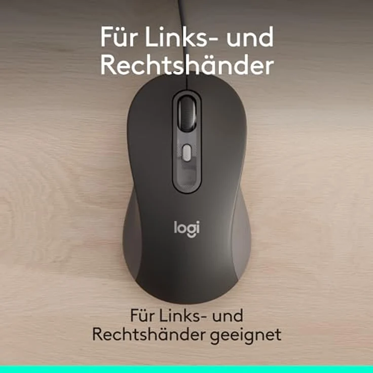 Logitech Signature Wired M520 for Business, optische kabelgebundene Maus mit USB-C, leisen Klicks und anpassbarer DPI-Taste, für Windows/Mac/Chrome, grafit – Bild 5
