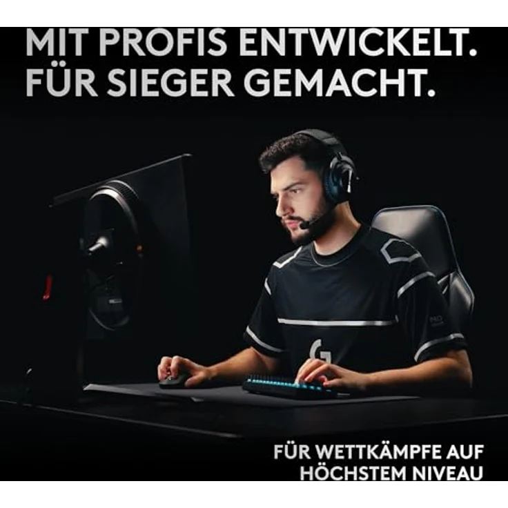 Logitech G PRO X 60 LIGHTSPEED kabellose Gaming-Tastatur, ultra-kompakte mechanische 60%-TKL-Tastatur, LIGHTSYNC RGB, Doubleshot-PBT-Tastenkappen, optische taktile, Windows PC, QWERTZ DE - Schwarz – Bild 2