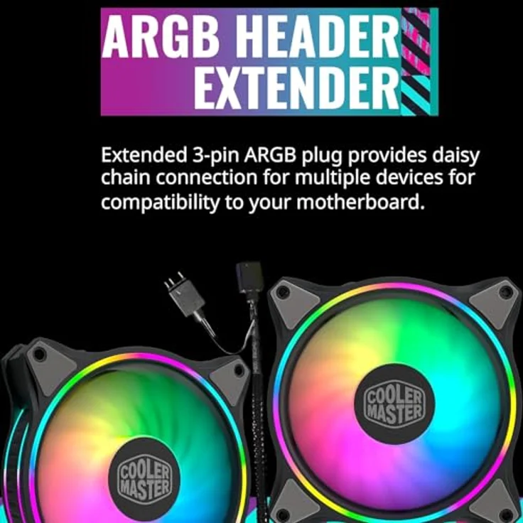 Cooler Master MasterFan MF120 HALO 3in1 Gehäuselüfter, schwarz/transparent, 3er – Bild 6