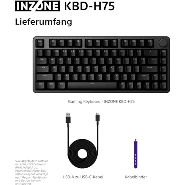 SONY INZONE KBD-H75, Gaming Tastatur mit magnetischen Schaltern, 8000 Hz Abtastrate, kabelgebunden, schwarz – Bild 12