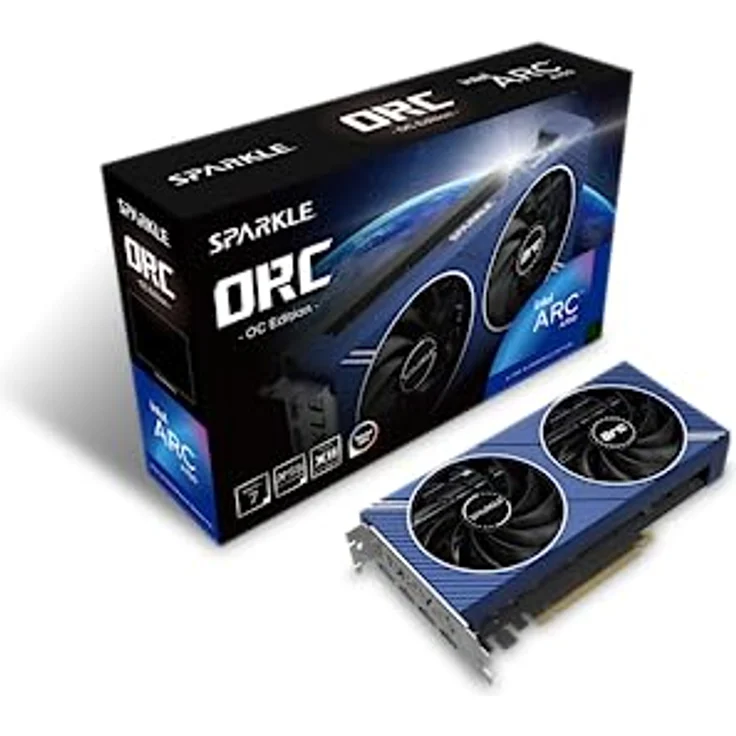 SPARKLE Intel Arc A750 ORC OC Edition DDR6 HDMI 2200MHz 8GB Dual Fan Grafikkarte - Blau – Bild 1