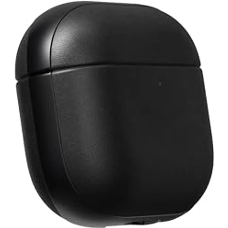 NOMAD Modern Leather Case für Airpods 4, robuste Schutzhülle aus Polycarbonat und Echtleder mit gummierten TPE-Bumper, schwarz – Bild 5