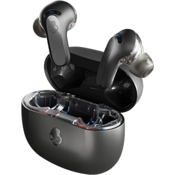 Skullcandy Rail ANC In-Ear Wireless-Kopfhörer mit Noise Cancelling, 27 Std. Akkulaufzeit, Mikro, kompatibel mit iPhone, Android und Bluetooth-Geräten - Schwarz – Bild 1