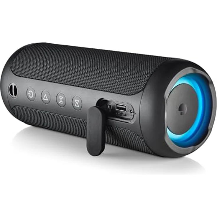 NGS Roller Furia 2 Black - Kabelloser Lautsprecher mit Bluetooth-Kompatibilität, IPX7-Wasserdichtigkeit, 30 W, True Wireless, USB, Batterielaufzeit 9 Stunden, Schwarz – Bild 3