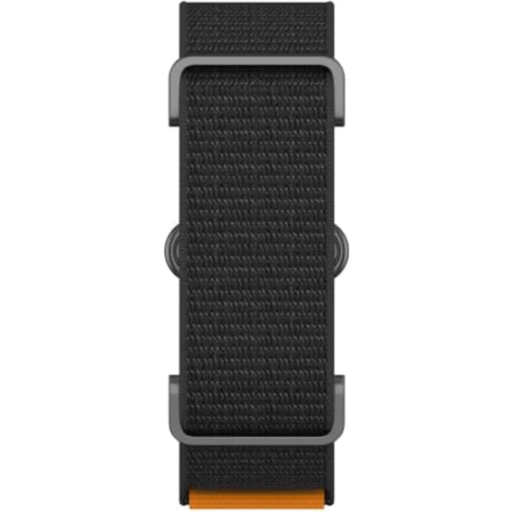 Wigento Smartwatch-Armband Nylon für Google Fitbit Air, atmungsaktiv, schwarz, mit Klettverschluss und Metall Schutzgehäuse – Bild 3