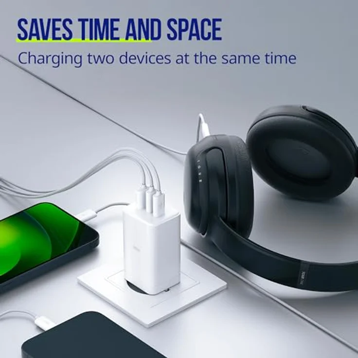 FOREVER Allity Netzladegerät GaN PD QC ATC-01-65WACC 2x USB-C + 1x USB-A 65W weiß, Leistung 65W, 3 Anschlüsse (2x USB-C, 1x USB-A) – Bild 5
