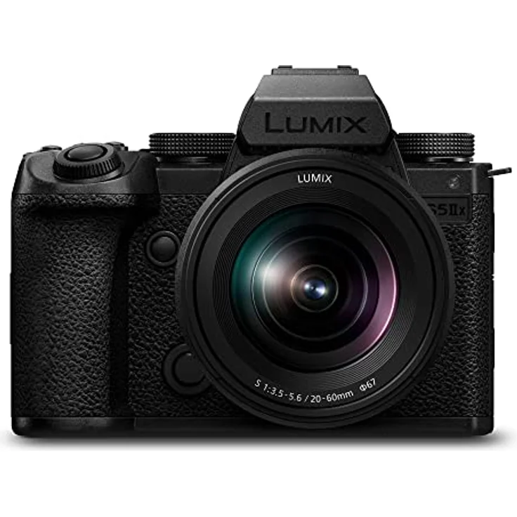 Panasonic LUMIX DC-S5M2XKE Spiegellose Vollformatkamera mit LUMIX S-R2060 20-60mm F3.5-5.6 Objektiv, 4K 60p & 6K 30p unbegrenzte Aufnahme, Flip Screen, WLAN, Hybrid-Phasen-AF, DMW-BLK22 Akku, Schwarz – Bild 1