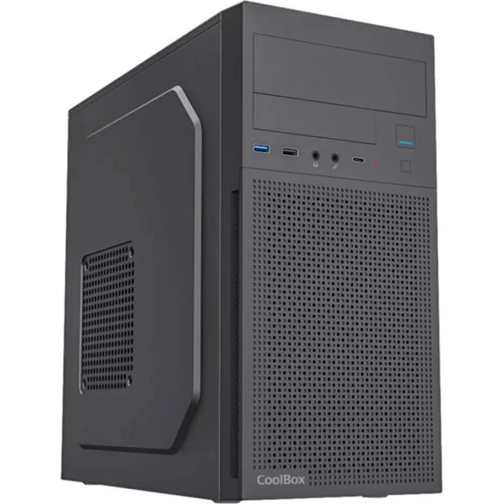 CoolBox COO-PCM680-1, MicroATX-PC-Gehäuse mit integriertem Netzteil für kompakte Systeme, schwarz