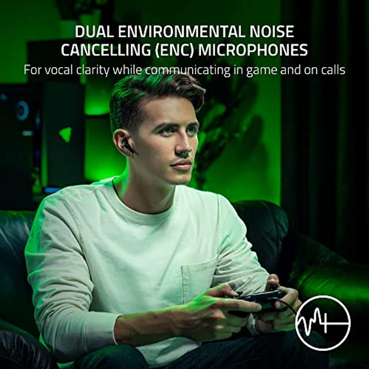 Razer Hammerhead HyperSpeed - Drahtlose Multiplattform-Gaming-Kopfhörer für Xbox (True Wireless Gaming Earbuds mit Razer HyperSpeed Wireless, Razer Chroma RGB und Bluetooth 5.3) Schwarz – Bild 4