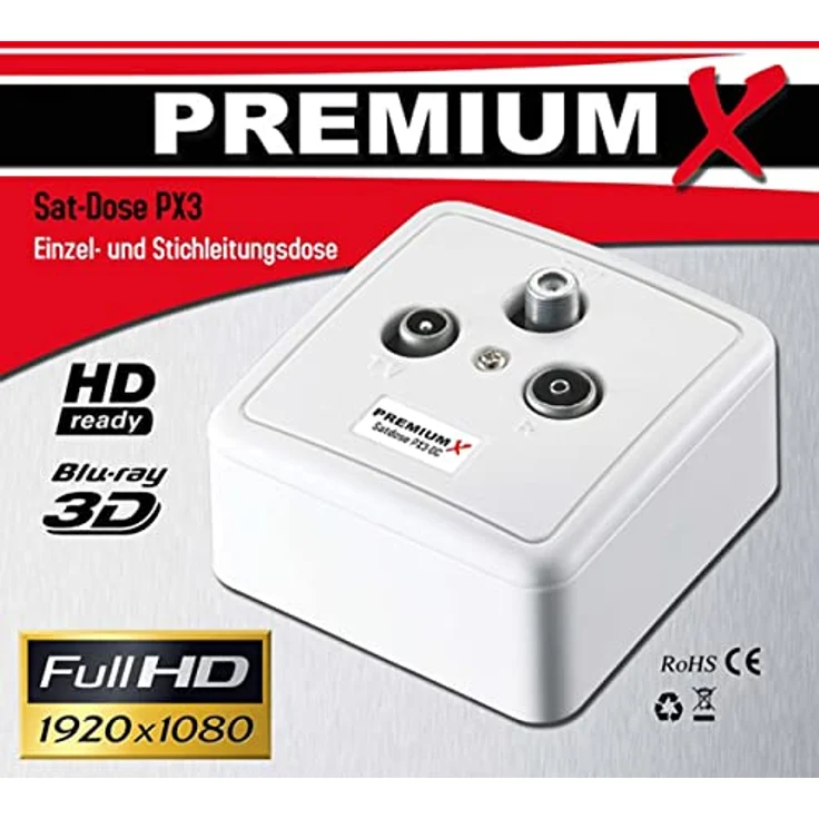 X PX3 Antennendose 3-Fach Enddose Antennen-Dose Einzel und Stichleitungsdose Aufputz Unterputz SAT-TV-RADIO HD Multimediadose - Preisvergleich – Bild 5