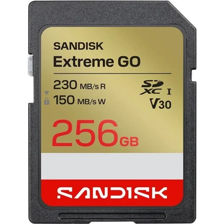 SanDisk Extreme GO SDXC, 256GB, bis zu 230MB/s Lese- und bis zu 150MB/s Schreibgeschwindigkeit, UHS-I, V30