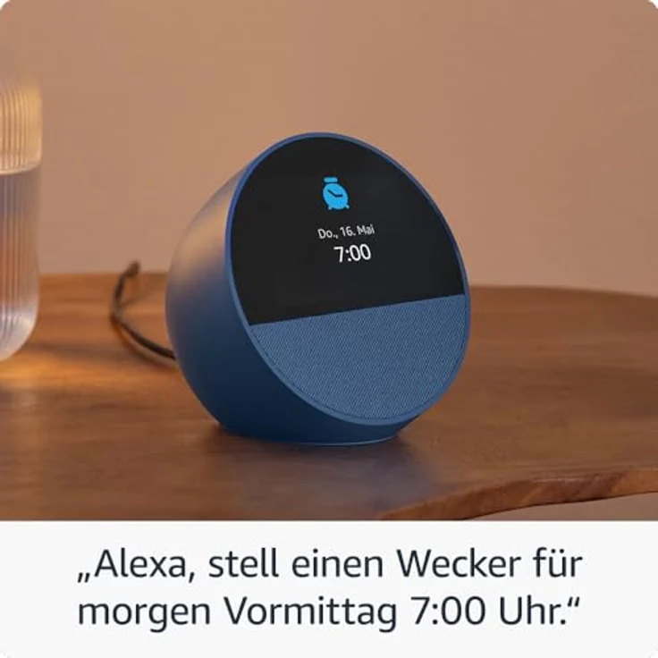 Amazon Echo Spot (2024), smarter Wecker mit sattem Klang und Alexa, Weiß – Bild 4