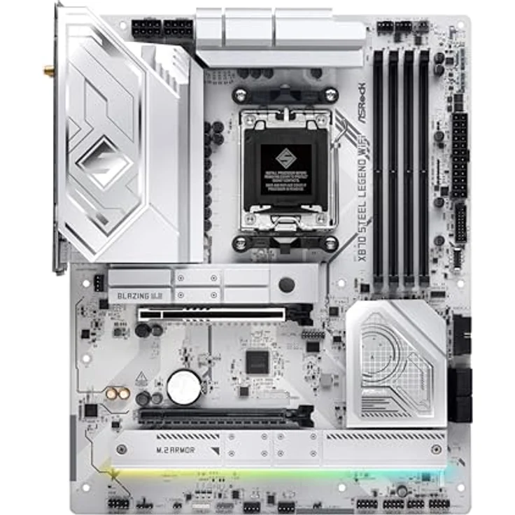 ASRock X870 Steel Legend WIFI 90-MXBPJ0-A0UAYZ, ATX Mainboard mit AMD X870 Chipsatz, bis zu 8000 MHz DDR5 RAM, schwarz – Bild 2