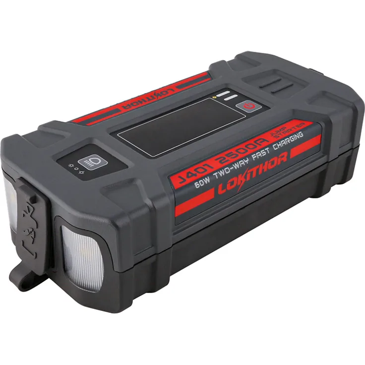Lokithor J401 Powerbank/Starthilfe, 2500A 12V, 74Wh, 3-in-1 mit LED-Taschenlampe und USB 3.0 Schnellladung