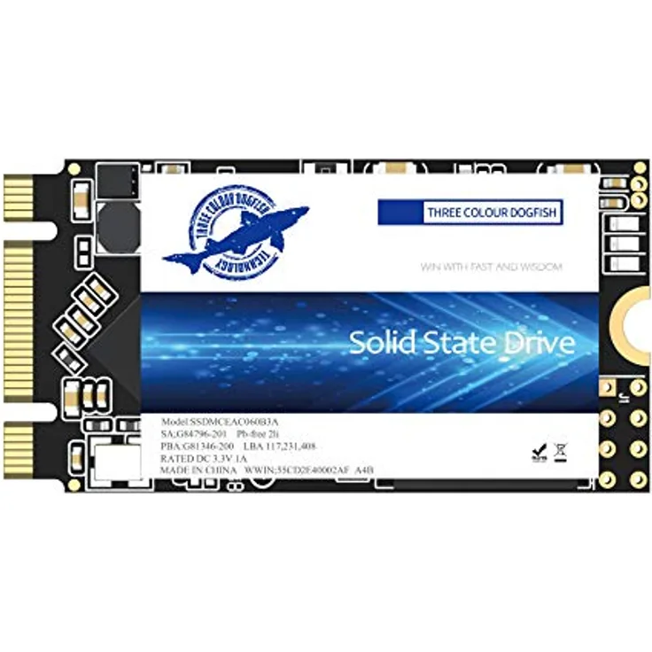 Dogfish SSD M.2 2242 1TB Solid State Drive Ngff Internen Desktop Computer 6Gb/s High Performance Festplatte F眉r Desktop Laptop (1TB, M.2 2242)