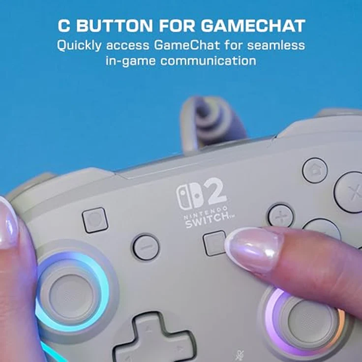 Turtle Beach Afterglow Wave Grau Kabelgebundener RGB-Gaming-Controller für Nintendo Switch 2, mit anpassbaren RGB-Zonen, 3,5-mm-Headset-Anschluss und programmierbaren Tasten – Bild 5