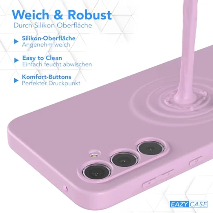 EAZY CASE Silikonhülle für Samsung Galaxy A55, stoßfest, dünn mit Kameraschutz, violett, TPU Phone Bumper in Flieder – Bild 5