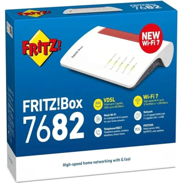 AVM FRITZ!Box 7682 WLAN-Router, High-Speed-Heimnetz mit G.fast, Wi-Fi 7 und WLAN-Mesh-Technologie – Bild 2