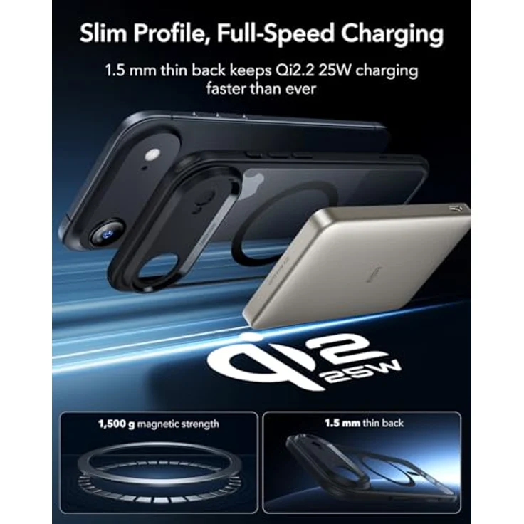 ESR Classic Hybrid HaloLock Case für Apple iPhone Air, transparent/schwarz, MagSafe-kompatibel mit Kamerasteuerung und militärischem Schutzstandard – Bild 5