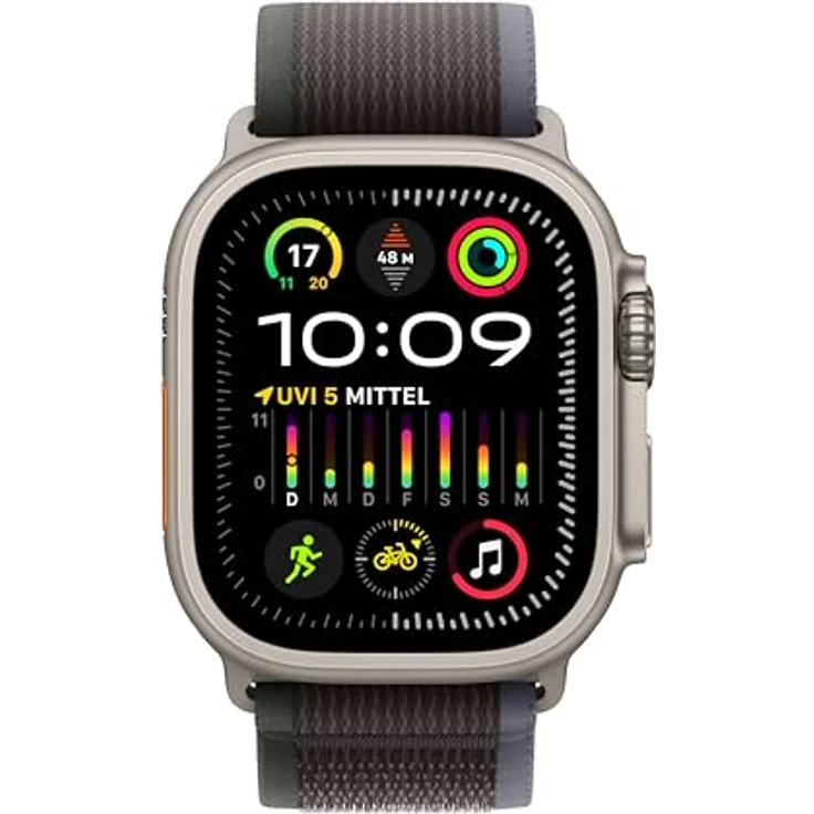 Apple Watch Ultra 2 GPS + Cellular, 49 mm Titangehäuse, Trail Loop Blau/Schwarz – M/L – Bild 2