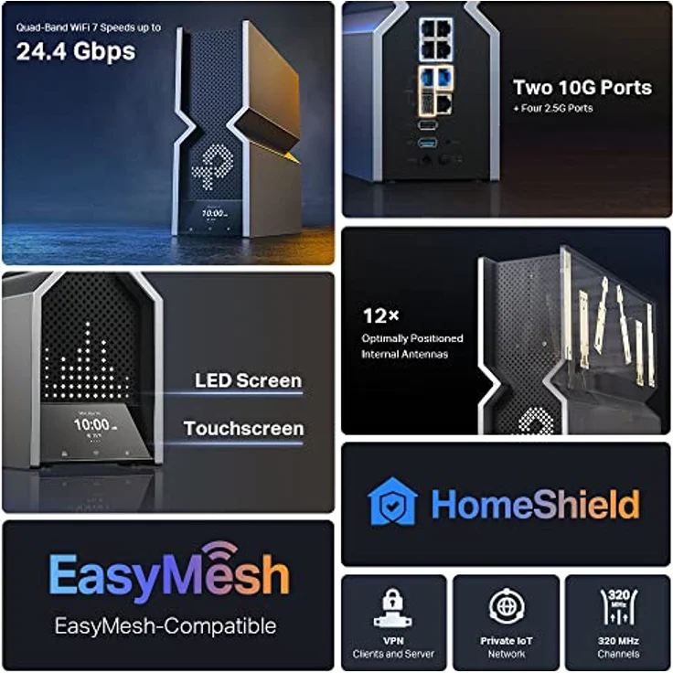 TP-Link Archer BE900 WiFi 7 Router, Quad-Band BE24000, der Leistungsstärkste Router – Bild 4