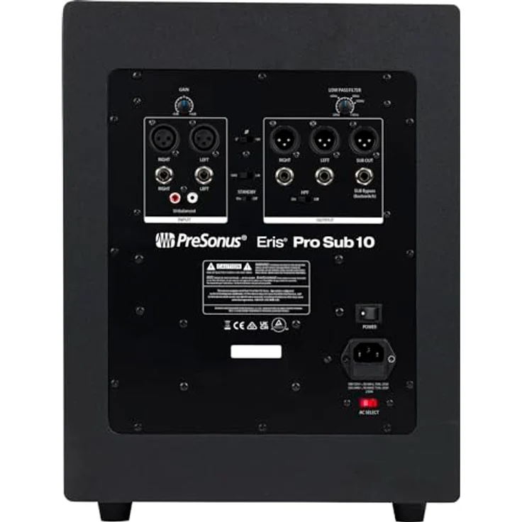 Presonus Eris Pro Sub 10 Studio Subwoofer, aktiver Subwoofer mit 10-Zoll-Tieftontreiber, 170 W RMS, schwarz – Bild 3