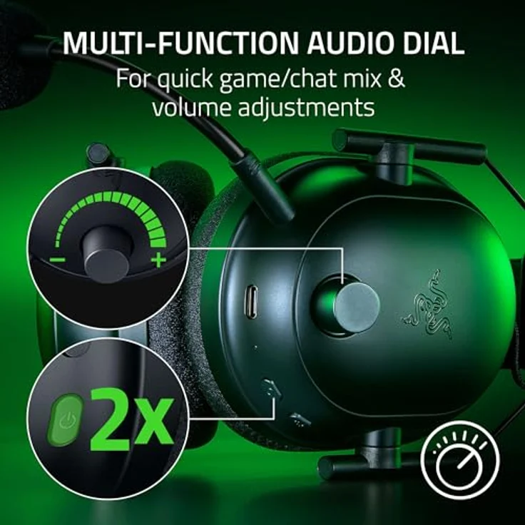 Razer Blackshark V2 Pro (Xbox) - Kabelloses Konsolen E-Sport Headset für Xbox S|X & One (Triforce 50mm Treiber, HyperSpeed Wireless 2,4 GHz, abnehmbares HyperClear Mikrofon) Schwarz – Bild 3