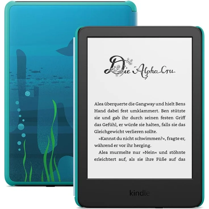 Amazon Kindle Kids (6", 16 GB, Ozeanentdecker-Design), eReader, Blau mit vielseitiger Nutzungsmöglichkeit ohne Abo