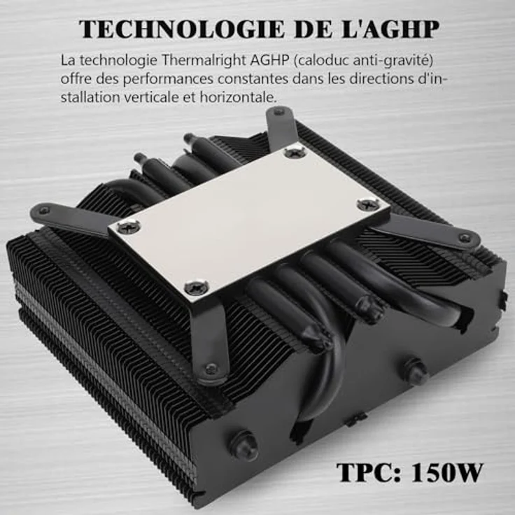 Thermalright AXP90-X53, Low Profile CPU Luftkühler, 53mm Höhe, TL-9015B PWM Lüfter, AGHP Technologie, für AMD AM4/Intel 1700/1150/1151/1155/1156/1200, schwarz – Bild 2