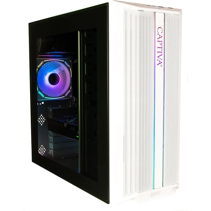 Captiva Entry Gaming I10-0580, Desktop-PC mit Intel Core i7-14700F, RTX 5060 Ti 8GB, 250GB SSD, 4TB HDD, 16GB RAM, WLAN, RGB Gehäuse weiß, Windows 11 Home 64-bit