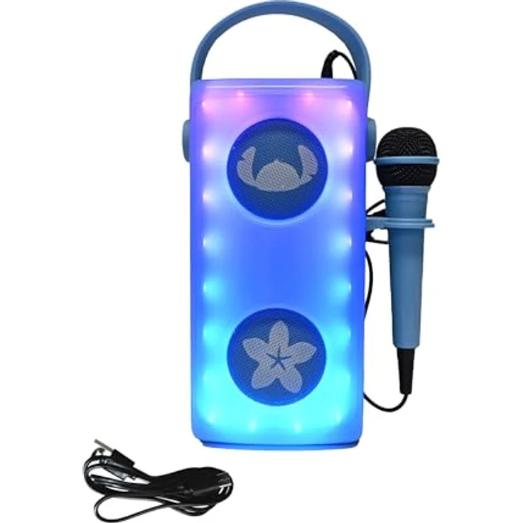Lexibook Disney Stitch Tragbarer Bluetooth Lautsprecher mit Mikrofon und Karaoke-Funktion, blau – Bild 3