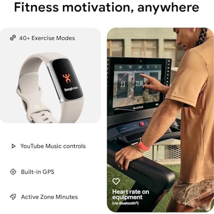 Fitbit Charge 6, Smartwatch mit Google-Apps, EKG-Funktion, Herzfrequenzüberwachung und 7 Tagen Akkulaufzeit, Schwarz – Bild 4