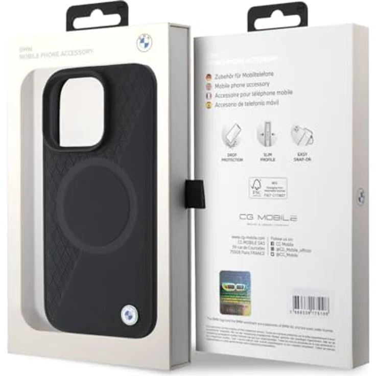 BMW Sign Leather Half Textured Circle MagSafe Hülle für iPhone 16 Pro Max - schwarz – Bild 8