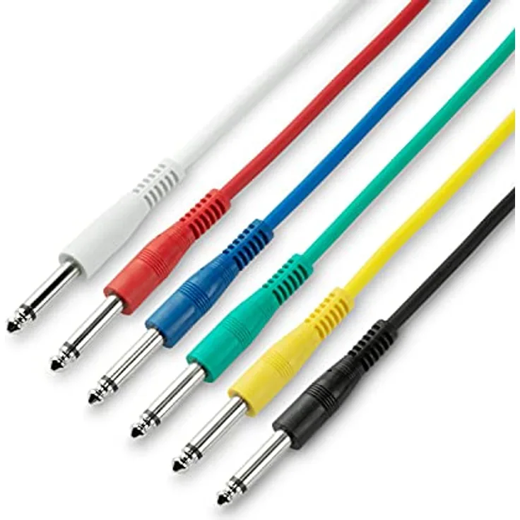 Adam Hall Cables 3 STAR IPP 0060 SET - 6er Set Patchkabel 6,3 mm Klinke mono 0,60 m