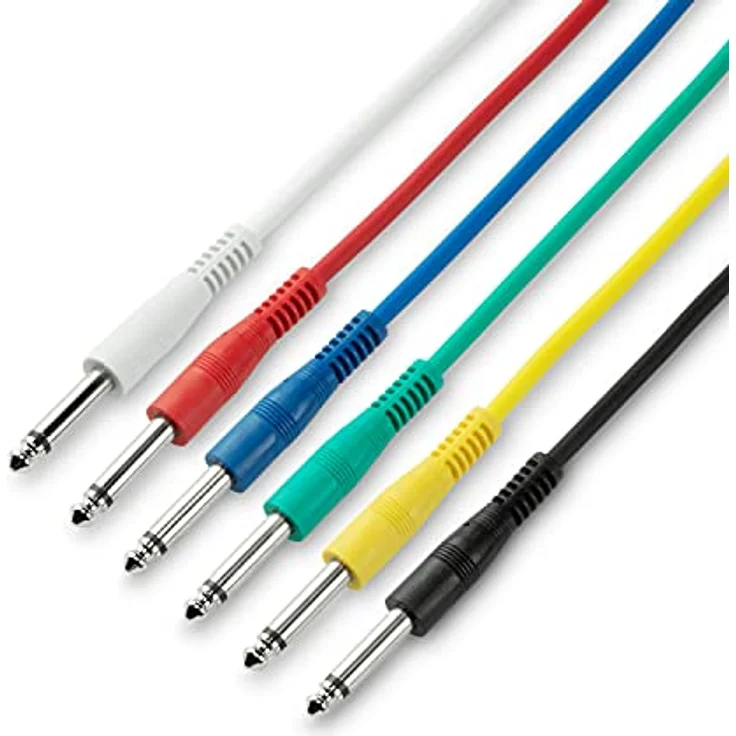 Adam Hall Cables 3 STAR IPP 0030 SET - 6er Set Patchkabel 6,3 mm Klinke mono 0,30 m – Bild 1