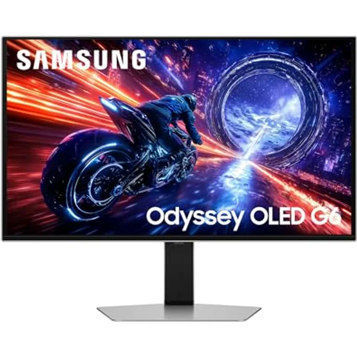 Samsung Odyssey G60SF, 27 Zoll OLED Gaming Monitor mit 2.560 x 1.440 Pixeln, 500 Hz, 0,03 ms Reaktionszeit, NVIDIA G-Sync, AMD FreeSync Premium Pro, Glare Free