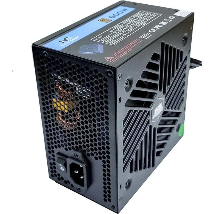 Nordic GAMING 600W PSU, PC Netzteil mit 80 PLUS Bronze, semi-modular und aktiver Kühlung, Schwarz
