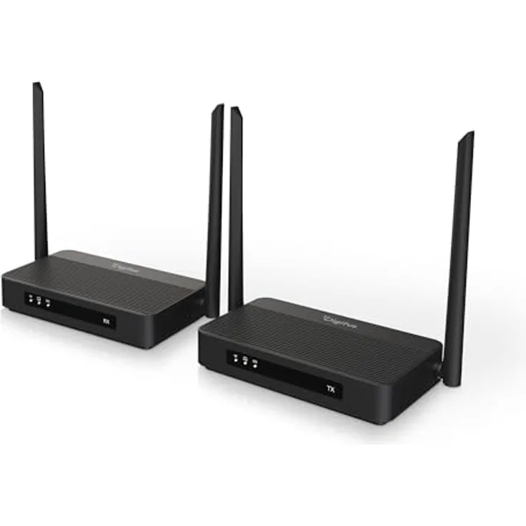 DIGITUS DS-55360 Wireless HDMI KVM Extender, UHD 4K 60 Hz, Reichweite bis zu 100 m, Set aus Transmitter und Receiver, Loop-Out, IR Infrarot, HDMI 2.0, HDCP 2.2, IEEE 802.11.b/g/n/ac WiFi