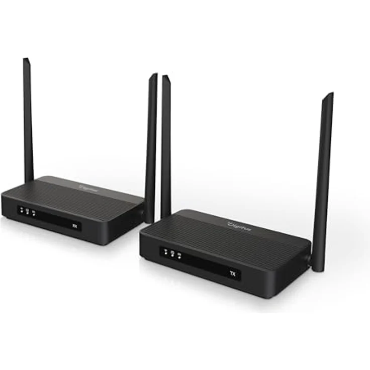 DIGITUS DS-55360 Wireless HDMI KVM Extender, UHD 4K 60 Hz, Reichweite bis zu 100 m, Set aus Transmitter und Receiver, Loop-Out, IR Infrarot, HDMI 2.0, HDCP 2.2, IEEE 802.11.b/g/n/ac WiFi – Bild 1