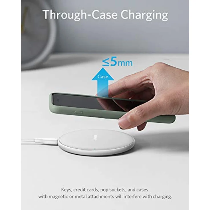 Anker PowerWave Wireless Charger Ladepad, Kabelloses 10W Ladegerät, Qi-Zertifiziert, Kompatibel mit iPhone 11/XS Max/XR/XS/X/ 8/8 Plus, 10W für Samsung Galaxy S20/ S10/ S9 / S9+ /S8/S8+ Weiß – Bild 5