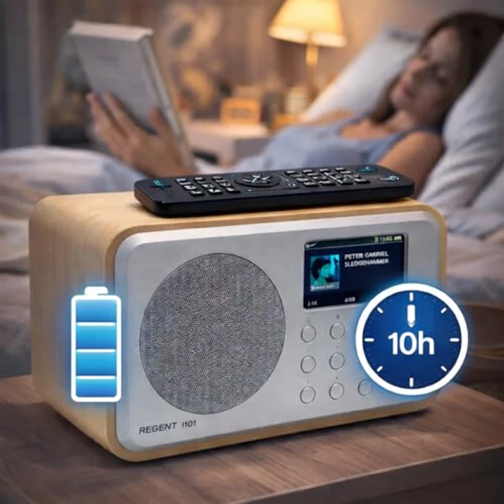 Ferguson Regent i101 Internetradio, WLAN Radio mit Bluetooth, FM/DAB/DAB+, Farbdisplay, 2000-mAh-Akku, Radiowecker, Equalizer, USB-C, Fernbedienung – Bild 4