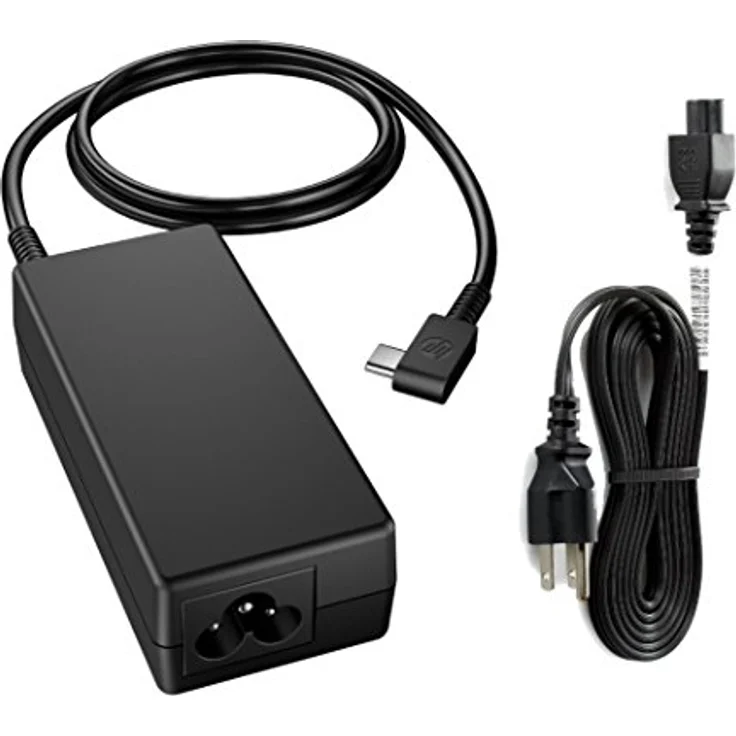 HP AC Adapter 45 W, Notebook Netzteil mit intelligentem USB-C Anschluss, Schwarz – Bild 1
