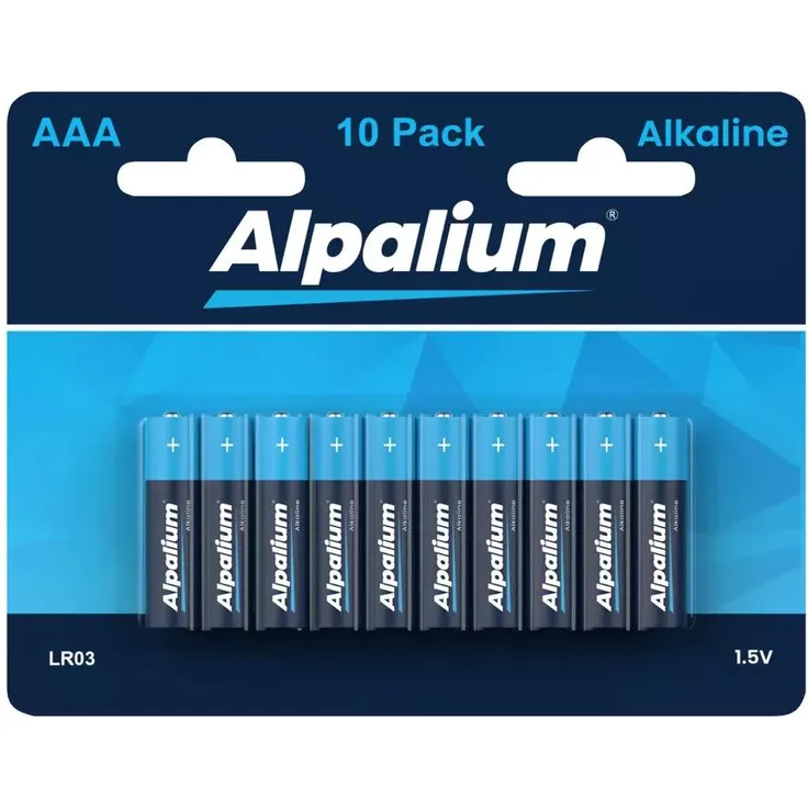 Alpalium AAA Batterien LR03, 10er Pack Alkaline, 1,5V, leistungsstark