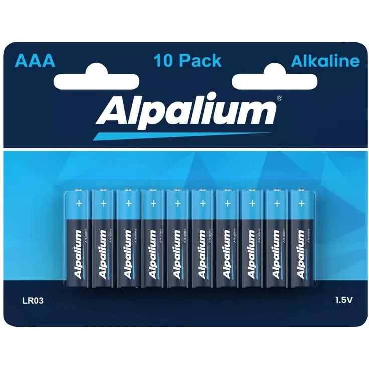Alpalium AAA Batterien LR03, 10er Pack Alkaline, 1,5V, leistungsstark