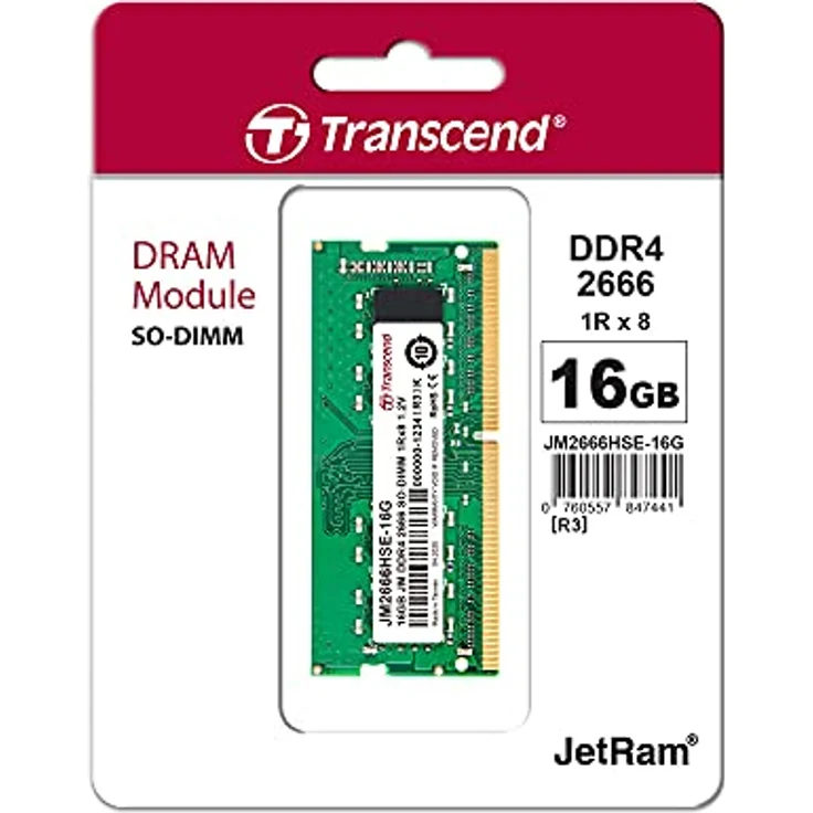 Transcend JM2666HSB-16G 16GB DDR4 2666 MHz Arbeitsspeicher Module (16 GB, DDR4, 2666 MHz, SO-DIMM) - Preisvergleich – Bild 2