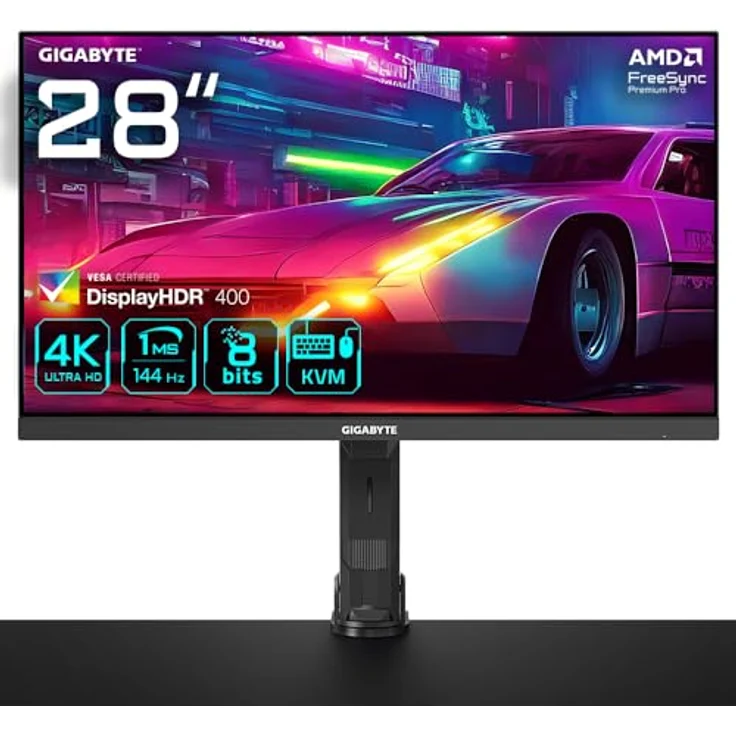 Gigabyte M28U 28" 4K UHD Arm Edition Gaming Monitor - 144Hz, 1ms, FreeSync Premium Pro, Display HDR400, HDMI 2.1, DisplayPort 1.4 – Bild 1