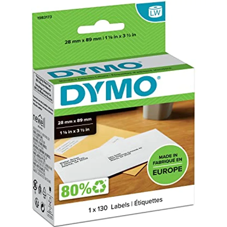 DYMO Original LabelWriter Adressetiketten | 28 mm x 89 mm | Rolle mit 130 Etiketten | selbstklebend | für LabelWriter Etikettendrucker und Beschriftungsgerät