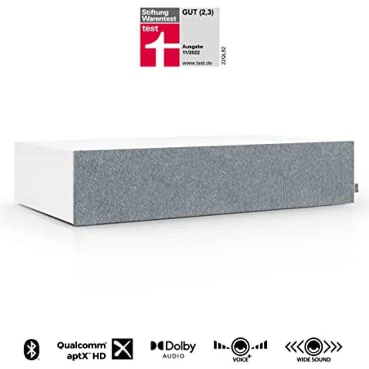 Nubert nuBoxx AS-225 max | Weiße Soundbar mit weißer Front | Stereobar für HiFi & Musikgenuss | TV-Lautsprecher belastbar bis 50 kg | Soundbase mit Klangregelung | Stereobase für Heimkino | Sounddeck – Bild 2