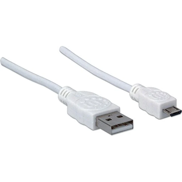 Manhattan Hi-Speed - USB-Kabel - USB Typ A, 4-polig (M) - 5-polig Micro-USB Typ B (M) - 1,8m (USB/USB2.0) - geformt - weiß (324069) – Bild 3